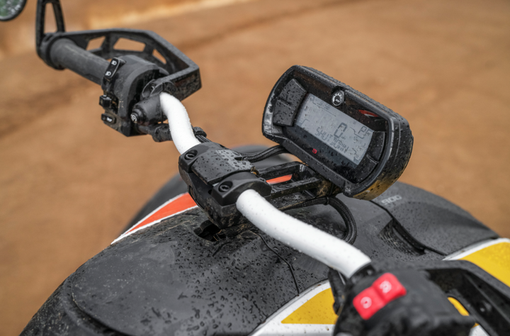 Handlebar shot of Can-Am On-Road. 