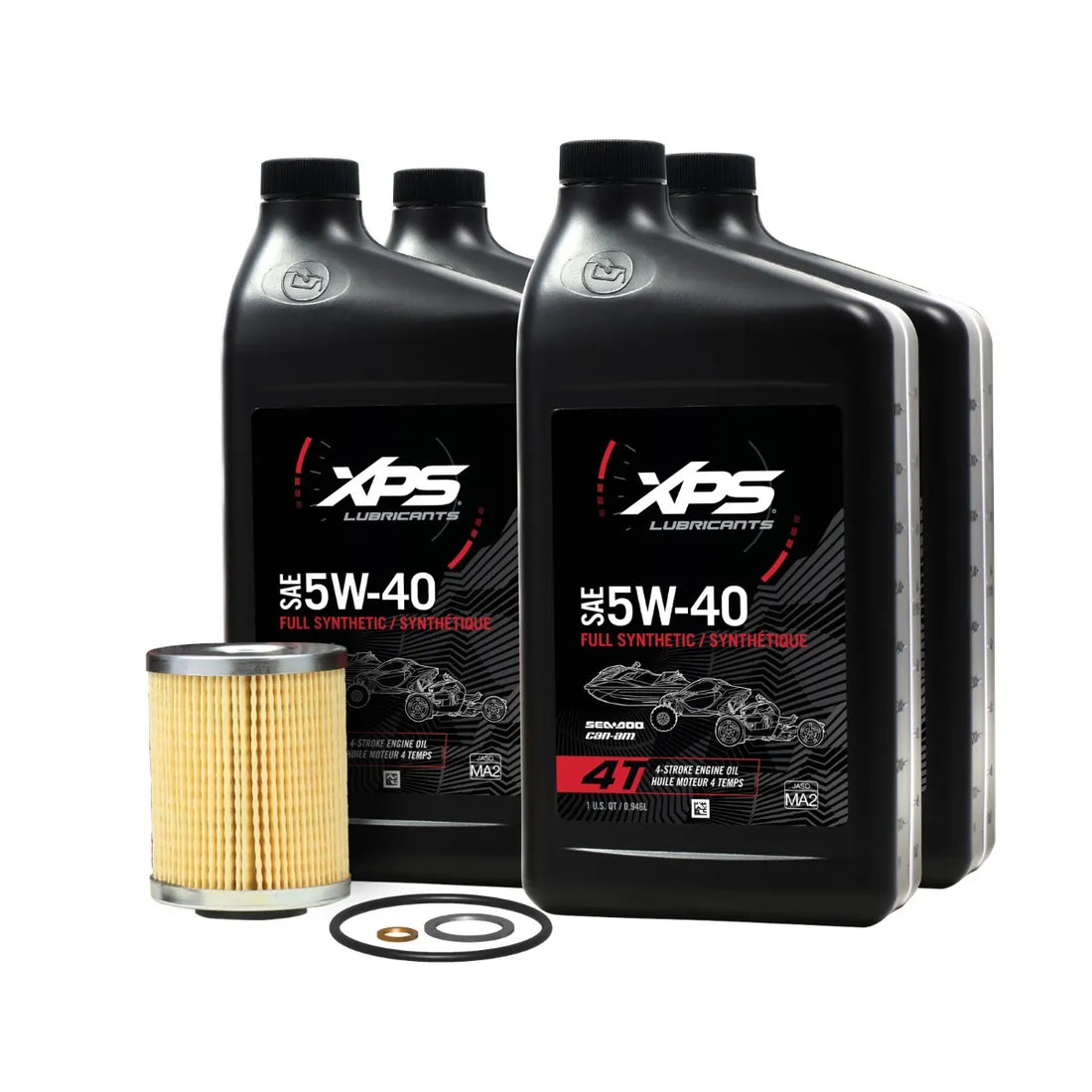 Can-Am XPS 4T 5W-40 Full Synthetic Oil Change Kit for Rotax 900 ACE engine
