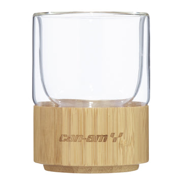 Can-Am On-Road Double Wall Glass Cup with Bamboo Bottom